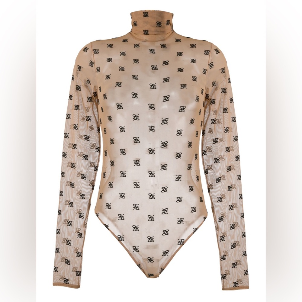 Fendi Karligraphy Monogram Mesh Bodysuit